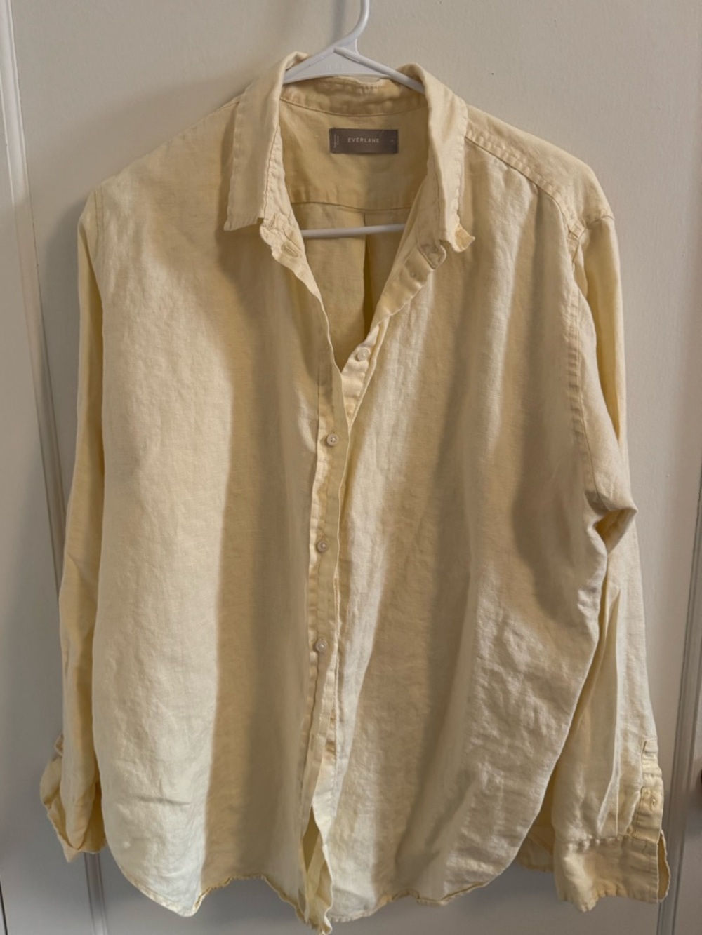 Everlane Butter Yellow Linen Button-Down Shirt